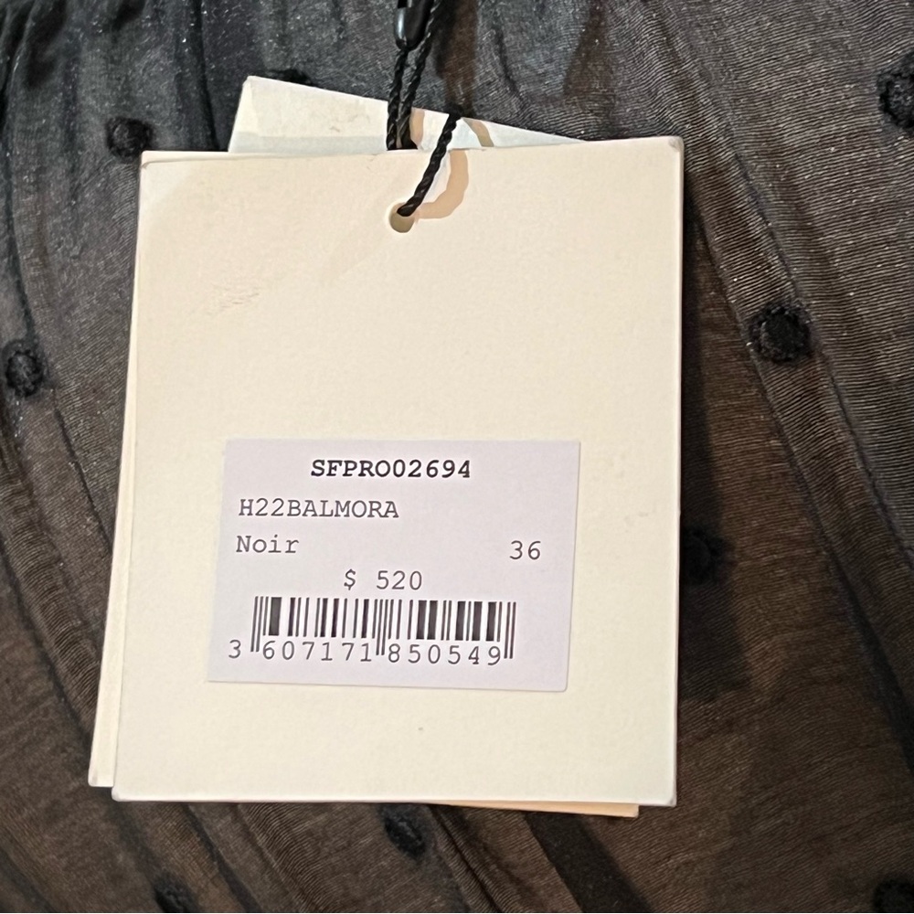 NWT Sandro Balmora Swiss Dot Long Sheer Sleeve Mini Dress - Picture 6 of 15
